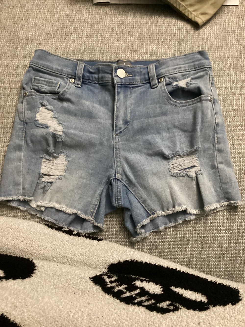Soho Light Blue Distressed Denim Shorts